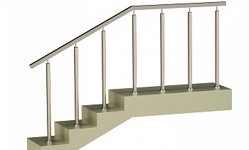 Ограждения с квадратным поручнем со стойками в каждую ступень без ригелей в Воронеже. Готовые проекты ПерилаГлавСнаб