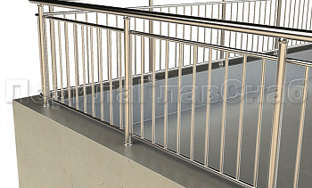 Ограждение кровли с вертикальным заполнением в Воронеже. Готовые проекты ПерилаГлавСнаб