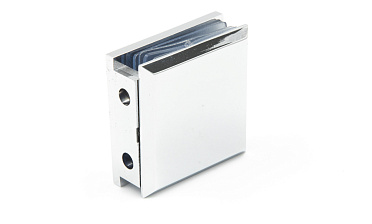 Коннектор для душевой  стена-стекло 45х45 мм, 90°, с двумя отверстиями, цинк, полированный t731 PZn купить в Воронеже