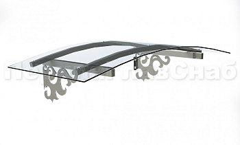 Навес из поликарбоната с узором из листа в Воронеже. Готовые проекты ПерилаГлавСнаб