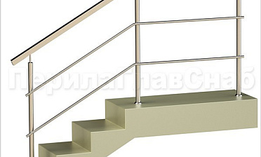 Два ригеля на сварке, квадратный поручень и круглые стойки купить в Воронеже