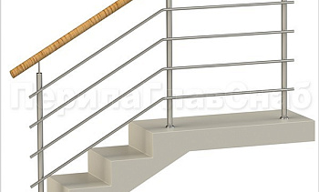 Четыре ригеля на сварке, круглый пластиковый поручень и круглые стойки в Воронеже. Готовые проекты ПерилаГлавСнаб