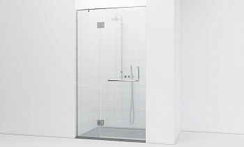 Комплект фурнитуры для душевой перегородки в проеме на профиле с глухим стеклом и дверью t561-1 в Воронеже. Готовые проекты ПерилаГлавСнаб