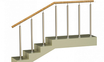 Ограждения со стойками в каждую ступень с пластиковым поручнем без ригелей в Воронеже. Готовые проекты ПерилаГлавСнаб