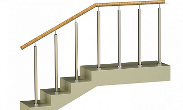 Ограждения со стойками в каждую ступень с пластиковым поручнем без ригелей купить в Воронеже