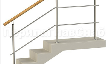 Два ригеля на сварке, круглый пластиковый поручень и круглые стойки купить в Воронеже