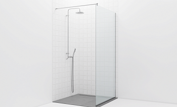 Стационарная душевая перегородка на профиле t581-1 в Воронеже. Готовые проекты ПерилаГлавСнаб