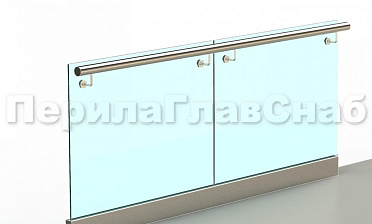 Ограждение с поручнем на выносе в зажимном профиле купить в Воронеже