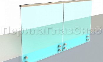 Ограждение с профильным поручнем с пазом на точечном креплении в Воронеже. Готовые проекты ПерилаГлавСнаб