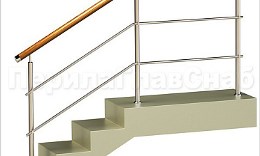 Два ригеля на держателях, круглый деревянный поручень и круглые стойки купить в Воронеже