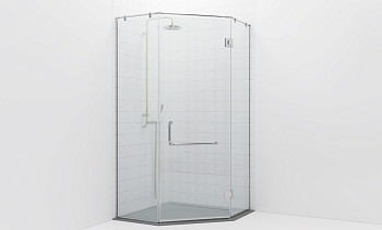 Комплект фурнитуры для трапециевидной душевой перегородки на профиле с угловой штангой t553-1 в Воронеже. Готовые проекты ПерилаГлавСнаб