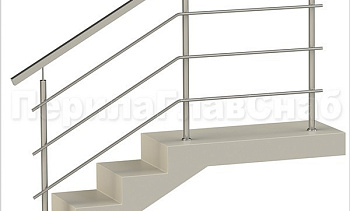 Три ригеля на сварке, квадратный поручень и круглые стойки в Воронеже. Готовые проекты ПерилаГлавСнаб Три ригеля на сварке, квадратный поручень и круглые стойки в Воронеже. Готовые проекты ПерилаГлавСнаб