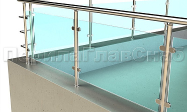Кровельное ограждение из нержавеющей стали со стеклами купить в Воронеже