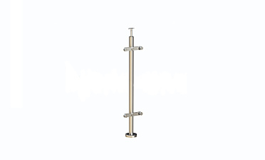 Стойка круглая  Ø38.1: 2 пластинчатых стеклодержателя, полированная, высота 950 мм (AISI 304) k729 купить в Воронеже Стойка круглая  Ø38.1: 2 пластинчатых стеклодержателя, полированная, высота 950 мм (AISI 304) k729 купить в Воронеже