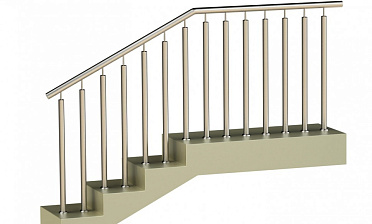 Ограждения с двумя стойками в каждую ступень без ригелей купить в Воронеже