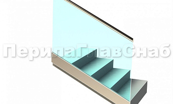 Ограждение с поручнем с пазом в зажимном профиле на лестнице в Воронеже. Готовые проекты ПерилаГлавСнаб