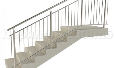 Нержавеющие ограждения с вертикальным заполнением 'частокол' - вариант №3 купить в Воронеже