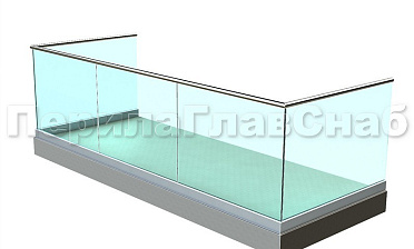 Ограждение на несущем стекле на алюминиевом профиле для балкона купить в Воронеже