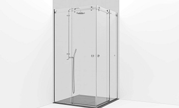 Комплект фурнитуры для раздвижной угловой душевой перегородки, две двери, на профиле t554-1 в Воронеже. Готовые проекты ПерилаГлавСнаб