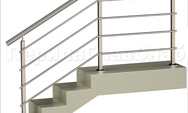 Четыре ригеля на сварке, круглый поручень и квадратные стойки купить в Воронеже