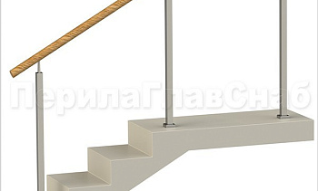 Нержавеющие ограждения без ригелей с пластиковым поручнем и квадратными стойками в Воронеже. Готовые проекты ПерилаГлавСнаб