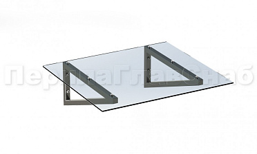 Консольный навес из поликарбоната выносной прямой треуголки купить в Воронеже
