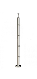 Стойка круглая Ø38.1: 4 ригеледержателя, полированная, высота 950 мм (AISI 304) k714 купить в Воронеже