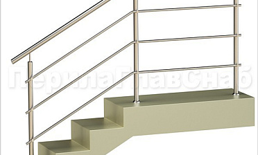 Три ригеля на держателях, круглый поручень и круглые стойки для крыльца купить в Воронеже