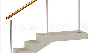 Нержавеющие ограждения без ригелей с деревянным поручнем в Воронеже. Готовые проекты ПерилаГлавСнаб