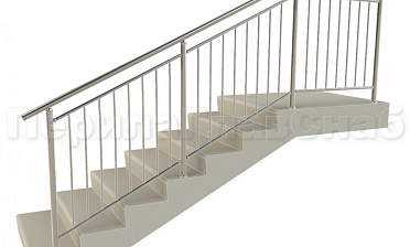 Нержавеющие ограждения для школ и детских садов с вертикальным заполнением “Частокол” - вариант №1 для крыльца купить в Воронеже