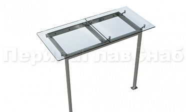 Стеклянный козырек на прямом каркасе со стойками купить в Воронеже