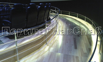 Ограждение со светильниками, встроенными в поручень в Воронеже. Готовые проекты ПерилаГлавСнаб