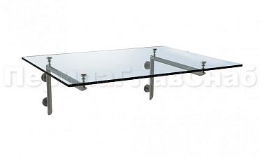 Стеклянный консольный навес на Г-образном каркасе - вариант 2 купить в Воронеже