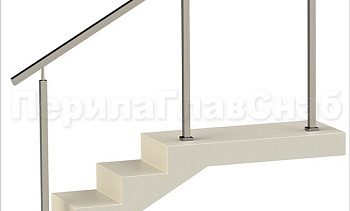 Ограждения без ригелей с квадратным поручнем и квадратными стойками в Воронеже. Готовые проекты ПерилаГлавСнаб