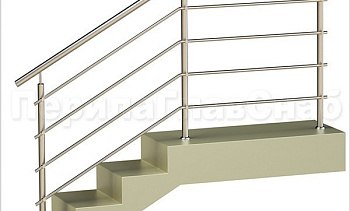 Четыре ригеля на держателях, круглый поручень и круглые стойки в Воронеже. Готовые проекты ПерилаГлавСнаб