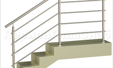 Четыре ригеля на держателях, круглый поручень и круглые стойки купить в Воронеже