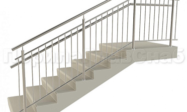 Нержавеющие ограждения с вертикальным заполнением 'частокол' - вариант №4 купить в Воронеже