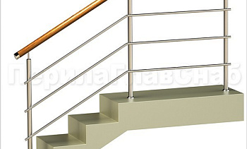 Три ригеля на сварке, круглый деревянный поручень и круглые стойки в Воронеже. Готовые проекты ПерилаГлавСнаб Три ригеля на сварке, круглый деревянный поручень и круглые стойки в Воронеже. Готовые проекты ПерилаГлавСнаб