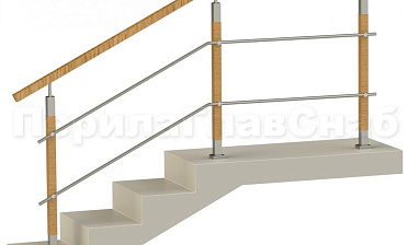 Два ригеля на держателях, квадратный деревянный поручень и квадратные деревянные стойки купить в Воронеже