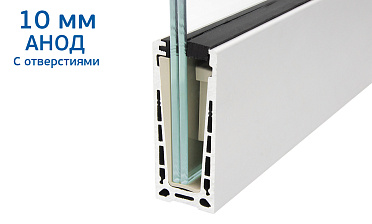Комплект профиля зажимного  для стекла 10 мм, с отверстиями,  АНОД, алюминий,  k601-2-10 купить в Воронеже Комплект профиля зажимного  для стекла 10 мм, с отверстиями,  АНОД, алюминий,  k601-2-10 купить в Воронеже