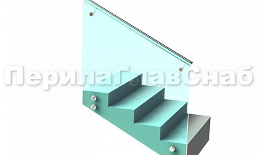 Ограждение с поручнем на выносе на точечном креплении на лестнице купить в Воронеже