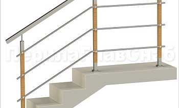 Три ригеля на держателях, квадратные поручень и деревянные стойки в Воронеже. Готовые проекты ПерилаГлавСнаб Три ригеля на держателях, квадратные поручень и деревянные стойки в Воронеже. Готовые проекты ПерилаГлавСнаб