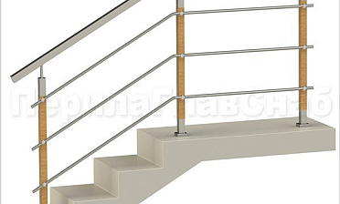 Три ригеля на держателях, квадратные поручень и деревянные стойки купить в Воронеже