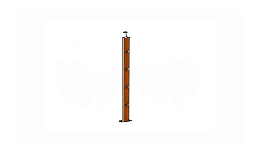 Дизайнерская плоская комбинированная стойка в сборе из шлифованной нержавеющей стали и древесины дуба с четырьмя ригеледержателями k742-2 купить в Воронеже Дизайнерская плоская комбинированная стойка в сборе из шлифованной нержавеющей стали и древесины дуба с четырьмя ригеледержателями k742-2 купить в Воронеже