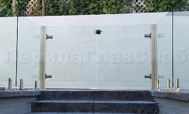 Зажимные двустворчатые калитки из нержавеющей стали со стеклом купить в Воронеже