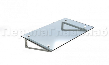 Стеклянный козырек на консоли из трубы в Воронеже. Готовые проекты ПерилаГлавСнаб