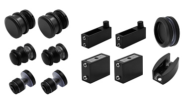 Комплект раздвижной системы для стеклянной душевой, нержавеющая сталь AISI 304, черная t401 BL купить в Воронеже