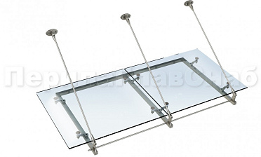Стеклянный козырек на вантах и профильном каркасе купить в Воронеже