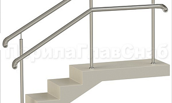 Нержавеющие ограждения с двойным поручнем без ригелей - вариант 2 в Воронеже. Готовые проекты ПерилаГлавСнаб