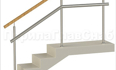 Ограждения с квадратным деревянным поручнем и дополнительным поручнем без ригелей купить в Воронеже